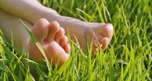 Mersul cu picioarele goale prin iarbă