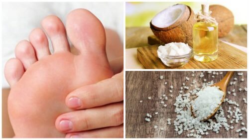 Remediu pentru exfolierea picioarelor cu sare și cocos