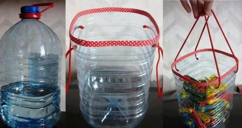 Reciclarea sticlelor te plastic în coșulețe unice