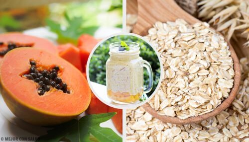 Smoothie pentru sistemul digestiv cu papaya și ovăz