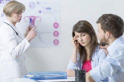 Cuplu la medic discutând despre orgasmul uscat