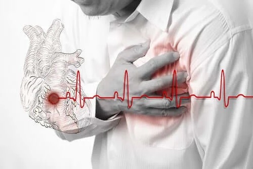 Bărbat care suferă un infarct