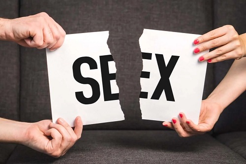 Semn cu sex rupt în două