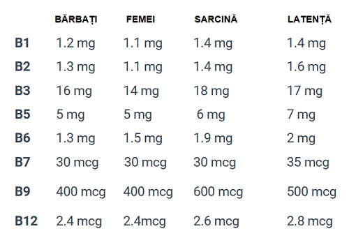 Neceasrul zilnic de vitamina B