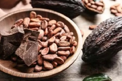 Boabe de cacao și ciocolată