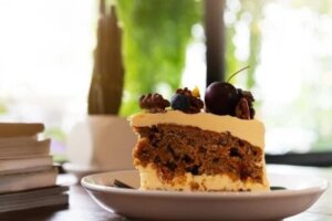Tort de cafea fără zahăr cu afine