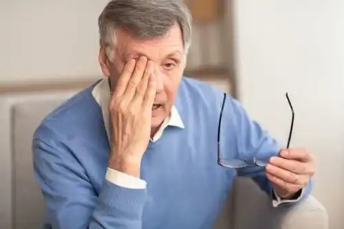 Bătrân care știe cum este viața cu glaucom