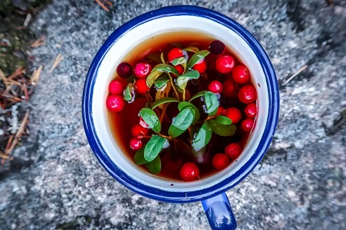 Cană cu infuzie de merișoare