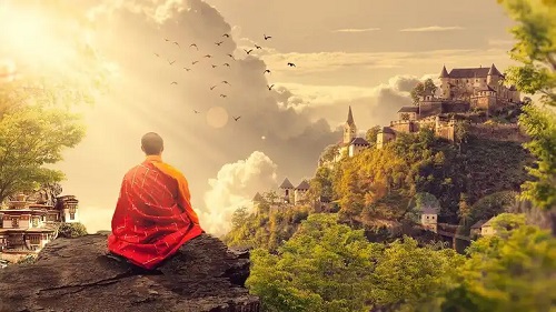 Budist care meditează