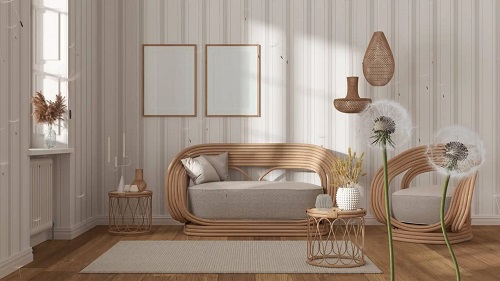 Tapetul vintage în living