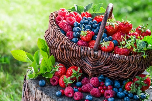 Coș cu fructe de pădure
