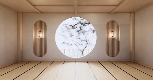 Cameră decorată în stilul oriental chic