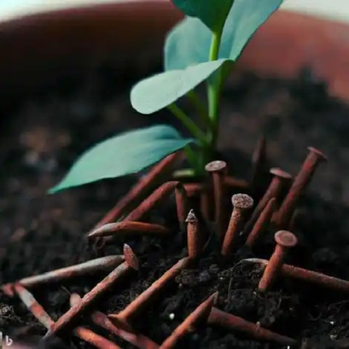 Cum se folosesc cuiele ruginite pentru a oferi fier plantelor
